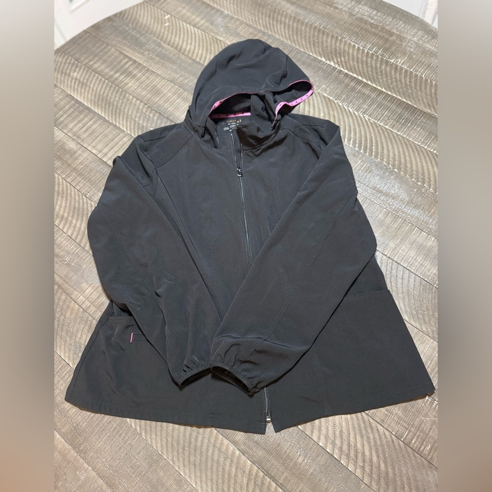 HeartSoul Black Scrub With Pink Trim With Hood Size 2XL